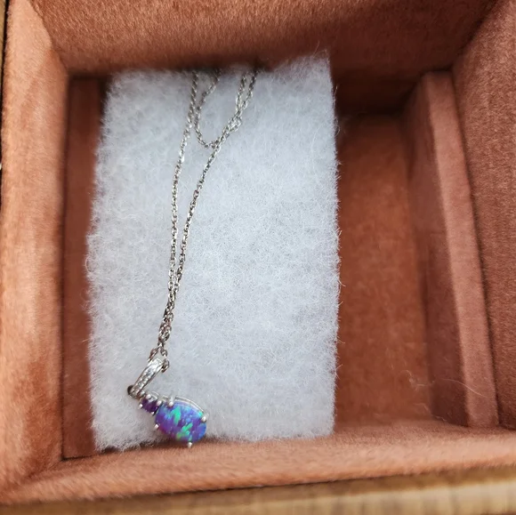 Kay Jewelers Silver and Blue Opal Rings - Picture 3 of 5